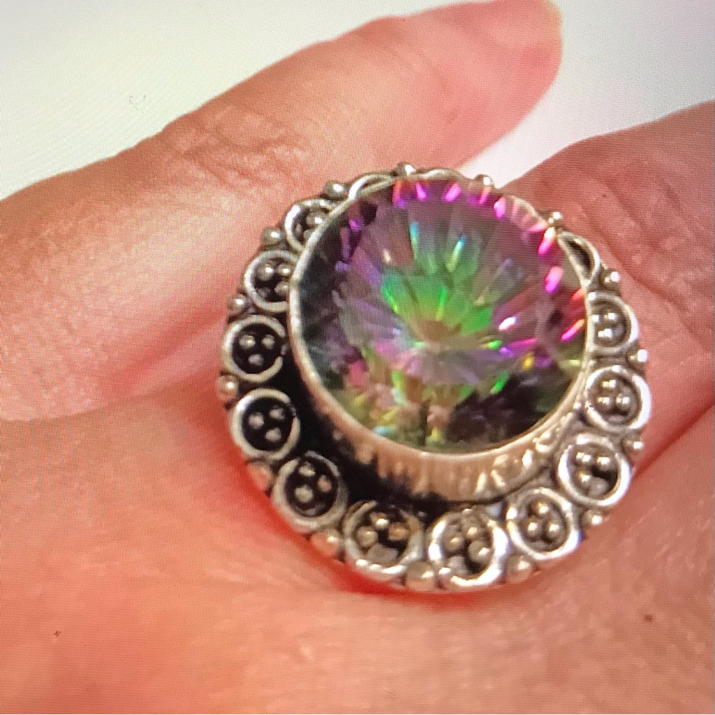Mystic Topaz 925 Sterling Silver Ring 115$